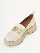 Leather platform loafers
