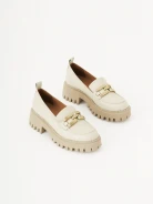Leather platform loafers