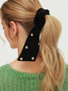 Black scrunchie with jewelry elements
