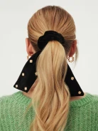 Black scrunchie with jewelry elements