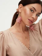 Hoop earring with flowers