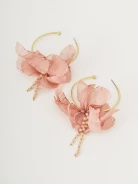 Hoop earring with flowers