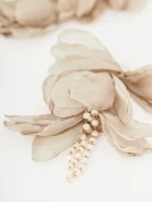 Earrings decorated with flowers and crystals