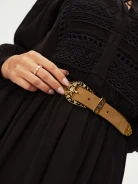 Brown belt with decorative buckle