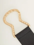 Black belt with woven buckle