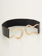 Black belt with woven buckle