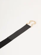 Black belt with woven buckle