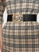 Black belt with woven buckle