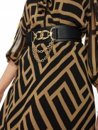 Wide belt with decorative buckle