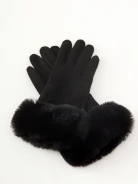 Black knitted gloves