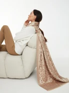 Beige animal pattern scarf
