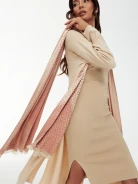 Pink geometric pattern scarf