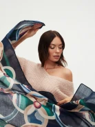 Light scarf with floral pattern
