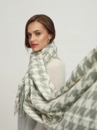 Cream and mint peplite scarf