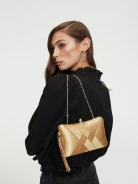 Golden handbag with chain