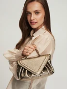 Leather wrinkled handbag