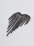 Black brooch with zircons