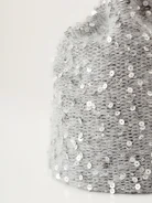 Grey mohair cap with sequins
