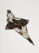 Silk gavroche with floral motif