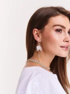 Copper earrings with floral ornaments