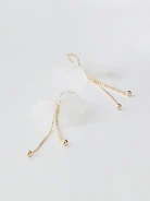 Copper earrings with floral ornaments