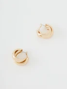 Structured earrings rings in gold color