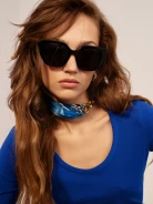 Large black sunglasses with plastic frames