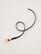 Thin suede belt with decorative buckle