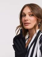 Black and white gloves