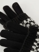 Black and white gloves