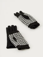 Black and white gloves