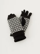 Black and white gloves