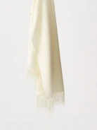 Cream knitted shawl with tassels