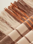Checkered shawl with tassels