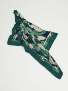 Green shawl with geometric pattern
