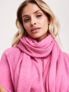 Large knitted shawl in pink color