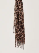 Knitted large shawl with animal pattern