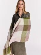 Checked scarf with added wool