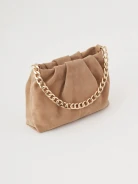 Caramel suede handbag