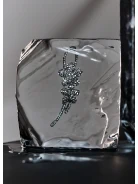 Silver brooch with floral motif