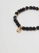 Gold-plated bracelet with onyx