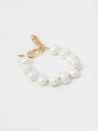 Gold-plated bracelet with pearls