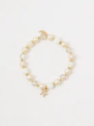 Gold-plated bracelet with natural stones