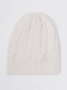 Cream wool hat with cashmere blend