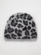 Animal print angora hat