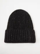 Black woolen hat with sequins