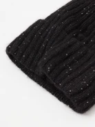 Black woolen hat with sequins