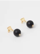 Gold-plated earrings with black onyx