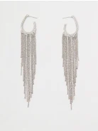 Silver-colored earrings with glass beads