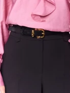 Black bombato belt with decorative buckle